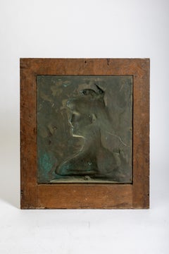 Paul Du Bois: Jugendstil-Basrelief in Bronze, gegossen von Peterman Brüssel