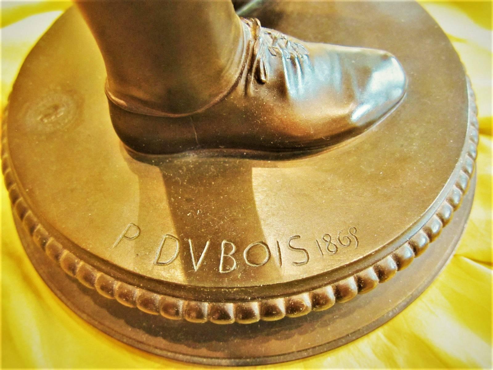 Patiné Paul Dubois-Barbidienne, chanteur florentin, sculpture française en bronze, vers 1869 en vente