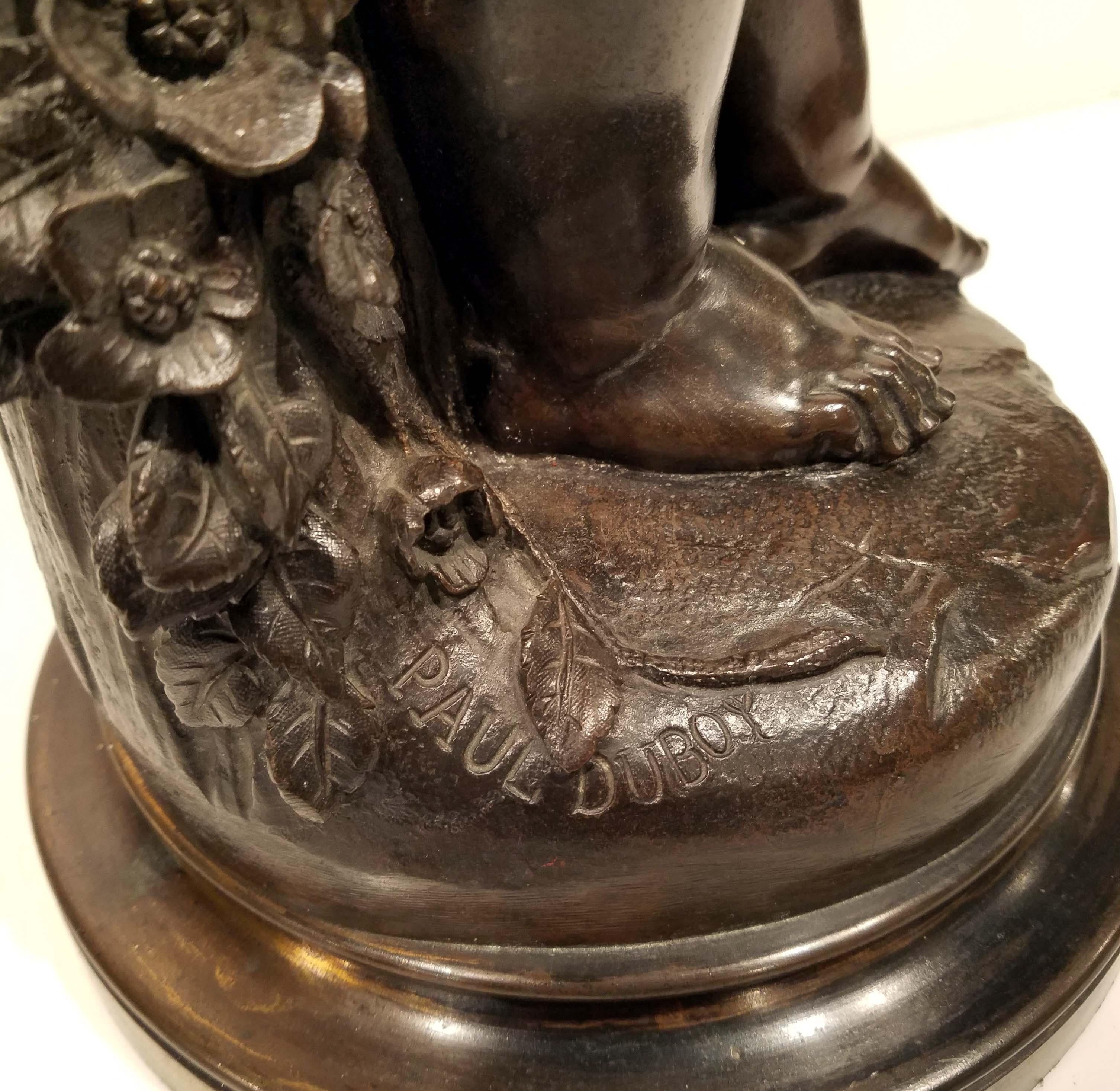 Bronze Sculpture en bronze d'une fougère par Paul Dubois