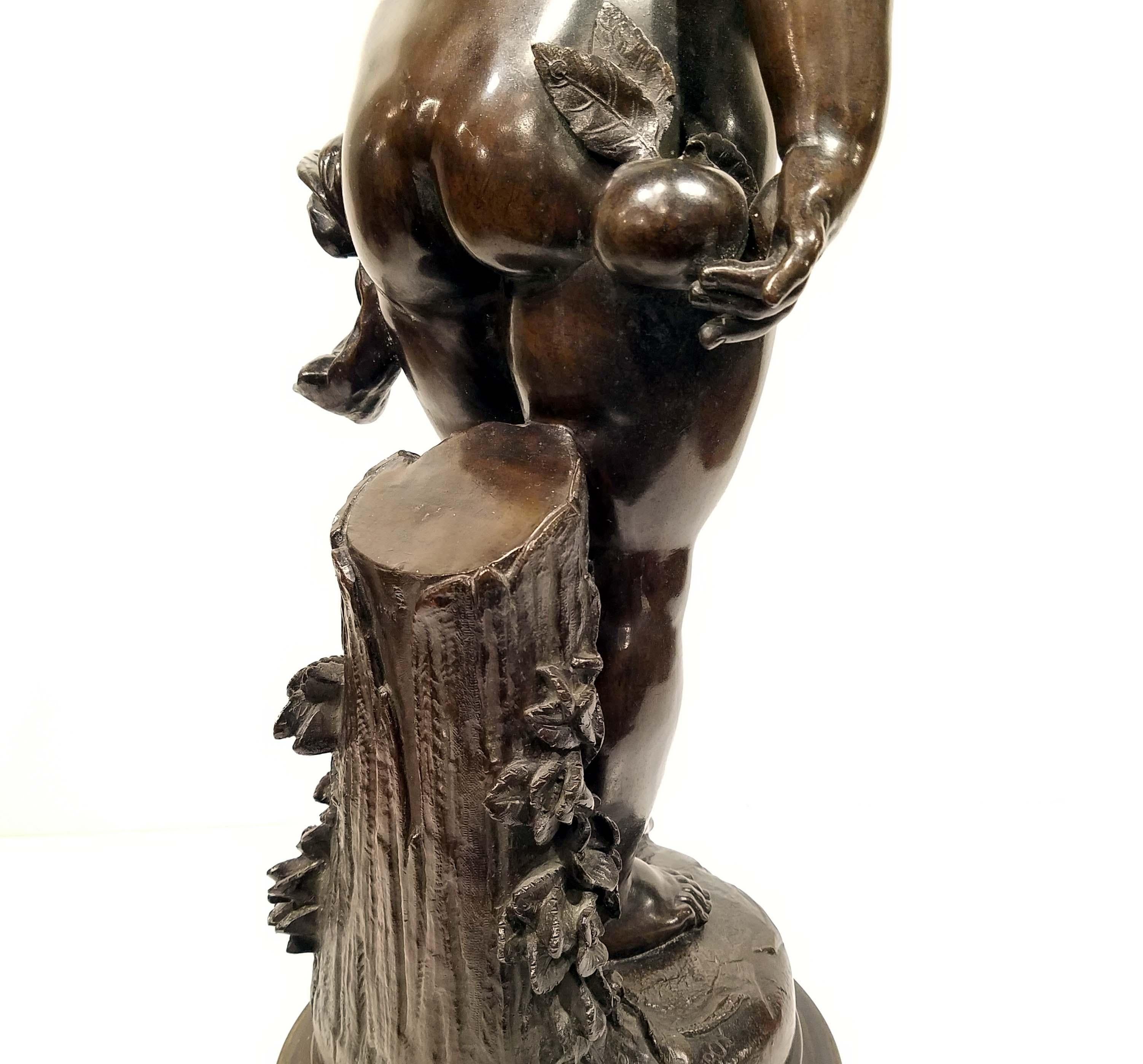 Sculpture en bronze d'une fougère par Paul Dubois Bon état à New York, NY