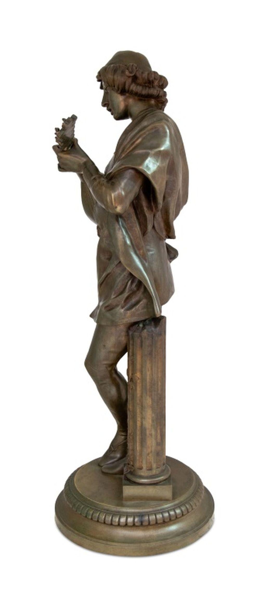 „Le Chanteur Florentin“ (Französische Schule), Sculpture, von Paul Dubois