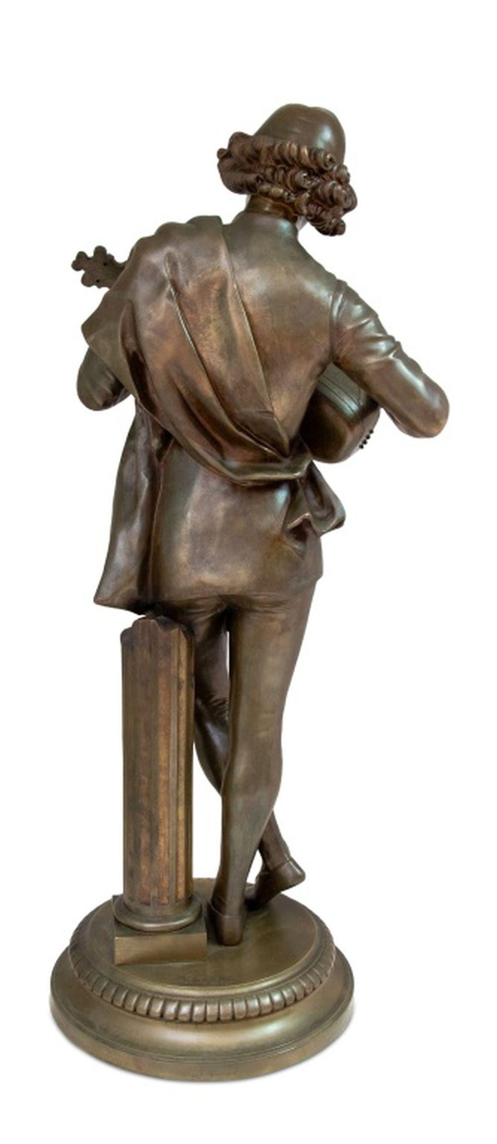 „Le Chanteur Florentin“ (Gold), Figurative Sculpture, von Paul Dubois