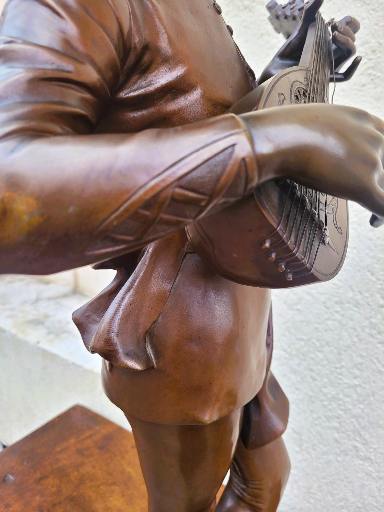 Paul Dubois, cantante Florentine del XV secolo, bronzo firmato, XIX sec. in vendita 10