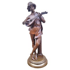 Paul Dubois, le Singer Florentine du 15ème siècle, bronze signé, 19ème siècle