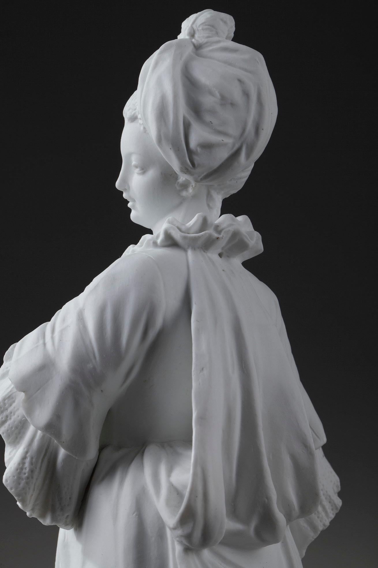 Paul Duboy, Statua di bisquit Giovane ragazza in abito da ballo in vendita 5