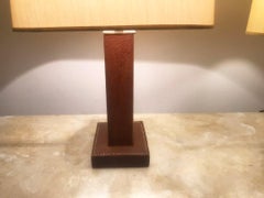 Paire de lampes de table en cuir:: Paul Dupre-Lafon pour Hermès