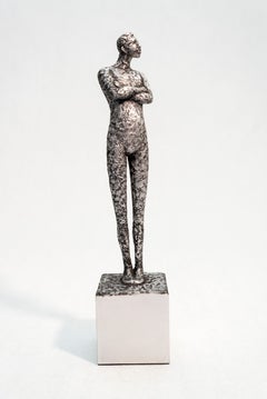 Alexis - expressive, textured, male, figurative, cast aluminum sculpture