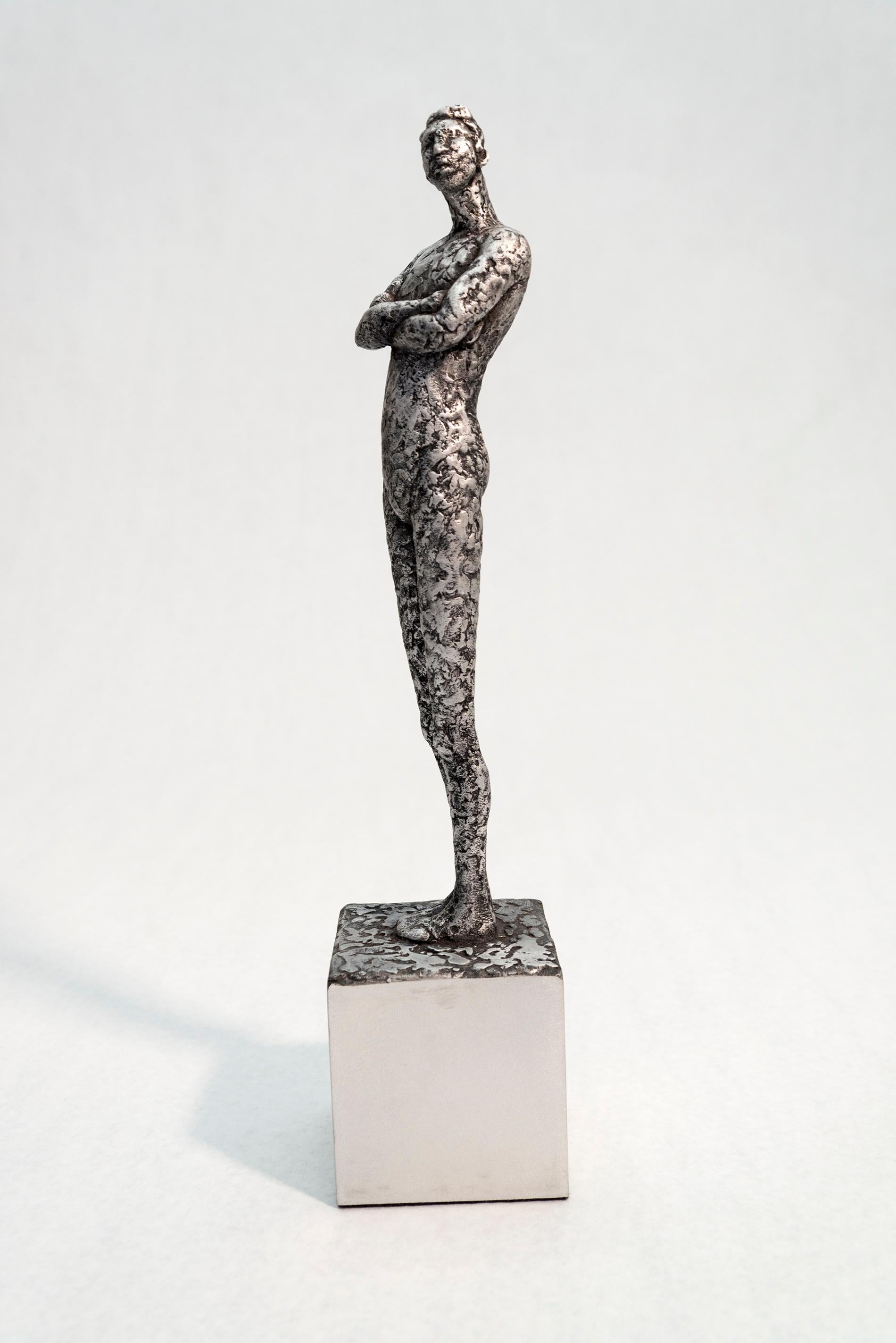 Alexis - escultura expresiva, texturizada, masculina, figurativa, de aluminio fundido - Sculpture Contemporáneo de Paul Duval