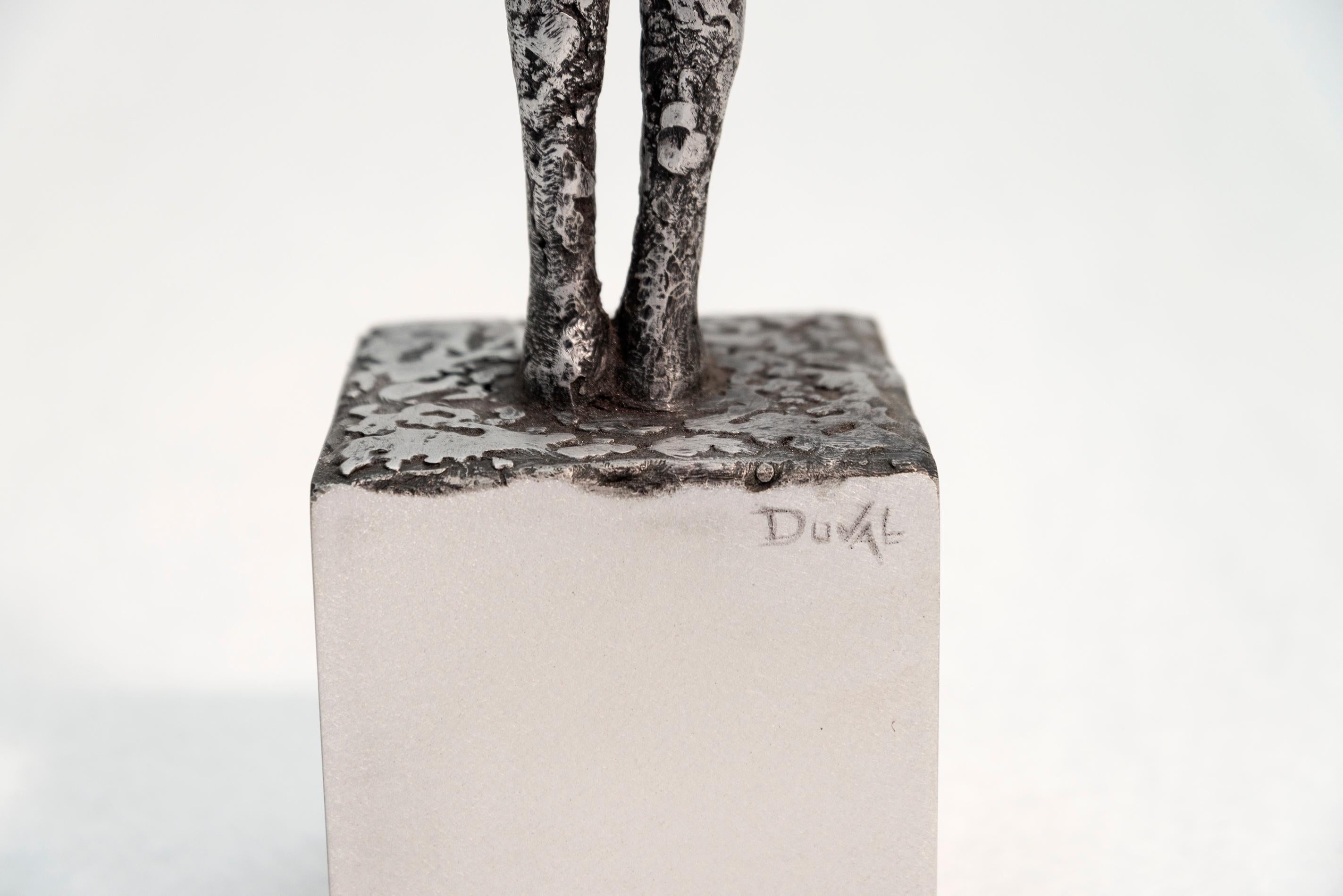 Alexis - expressive, textured, male, figurative, cast aluminum sculpture - Contemporary Sculpture by Paul Duval