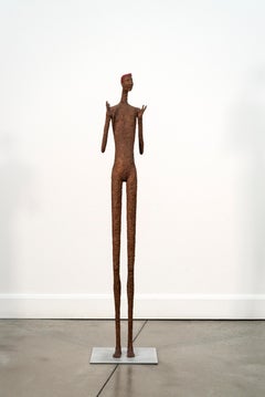 Ernest - expressive, textured, male, figurative, paper Mache sculpture