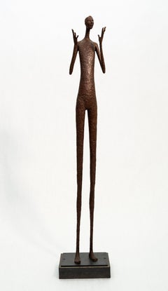 Romeo's Brother - expressive, textured, male figurative, paper Mache sculpture