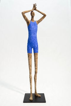 The Big Swimmer - figurative, paper Mache sculpture