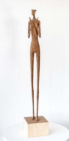 Marie-Louise - contemporary, textured, female, figurative, paper Mache sculpture