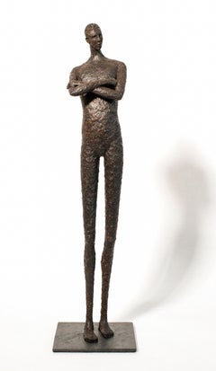Norbert - contemporáneo,  escultura figurativa, masculina, de papel maché y alambre