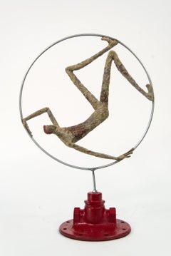 Petite Planete - expressive, textured, male, figurative, paper Mache sculpture