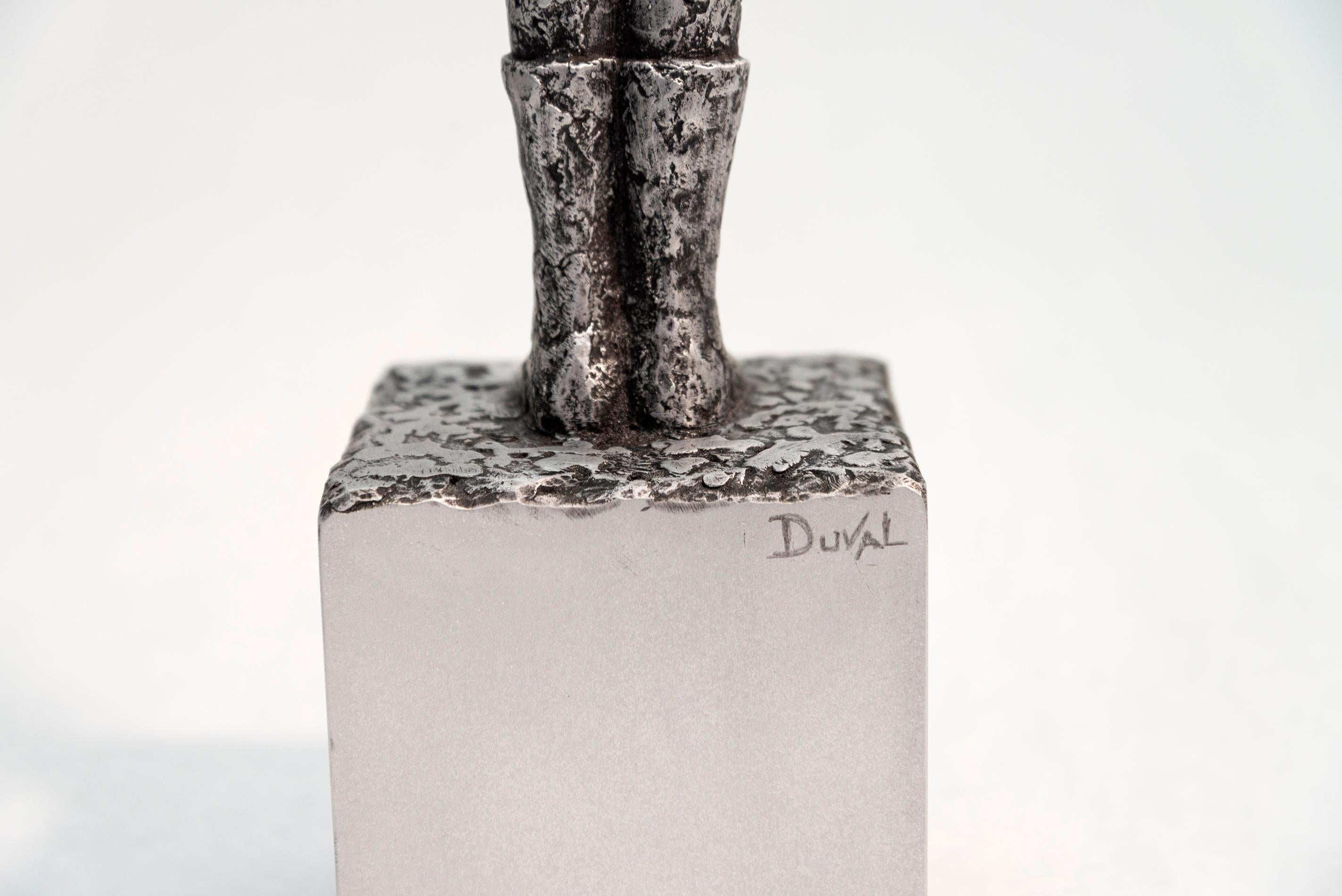 The Big Shy One - expressive, textured, male figurative, cast aluminum sculpture - Contemporary Sculpture by Paul Duval