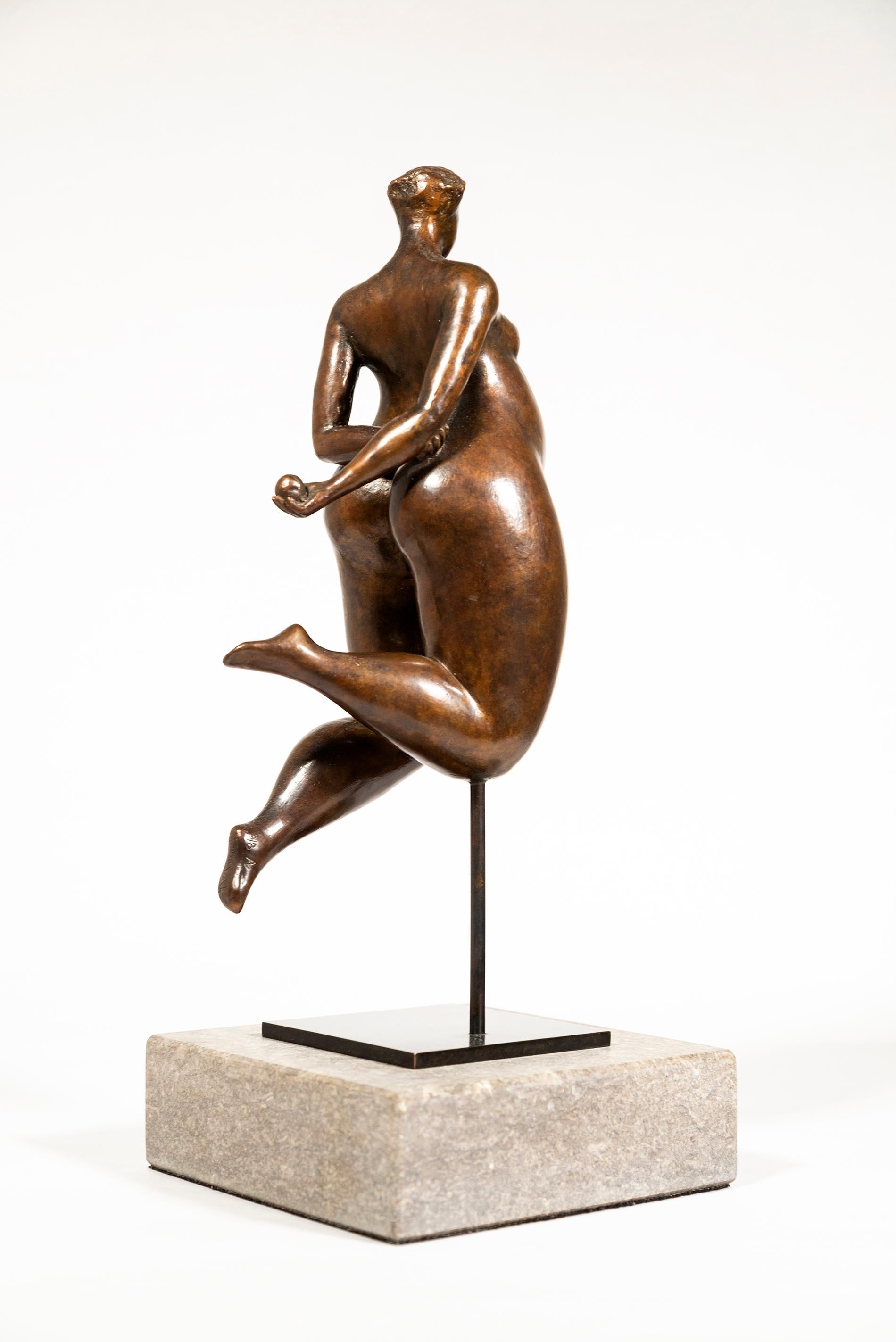 A voluptuous female figure is rendered in this compelling modern tabletop bronze sculpture by Paul Duval. The Quebec artist is best known for creating uniquely expressive figures in a variety of materials.

With this piece, the figure appears head