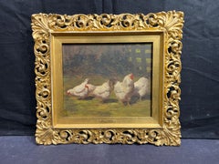 Four White Chickens