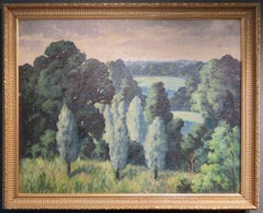 Large Mid Century Post Impressionist oil painting SUDBURY SUFFOLK by Paul Earee
