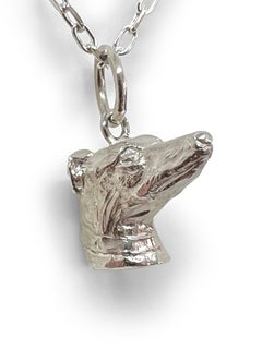 Paul Eaton 'England' Pendant Sterling Silver Miniature Greyhound Dog Head