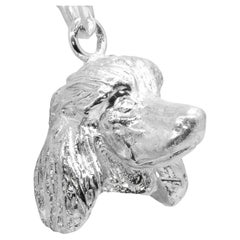 Paul Eaton 'England' Pendant Sterling Silver Miniature Poodle Dog Head