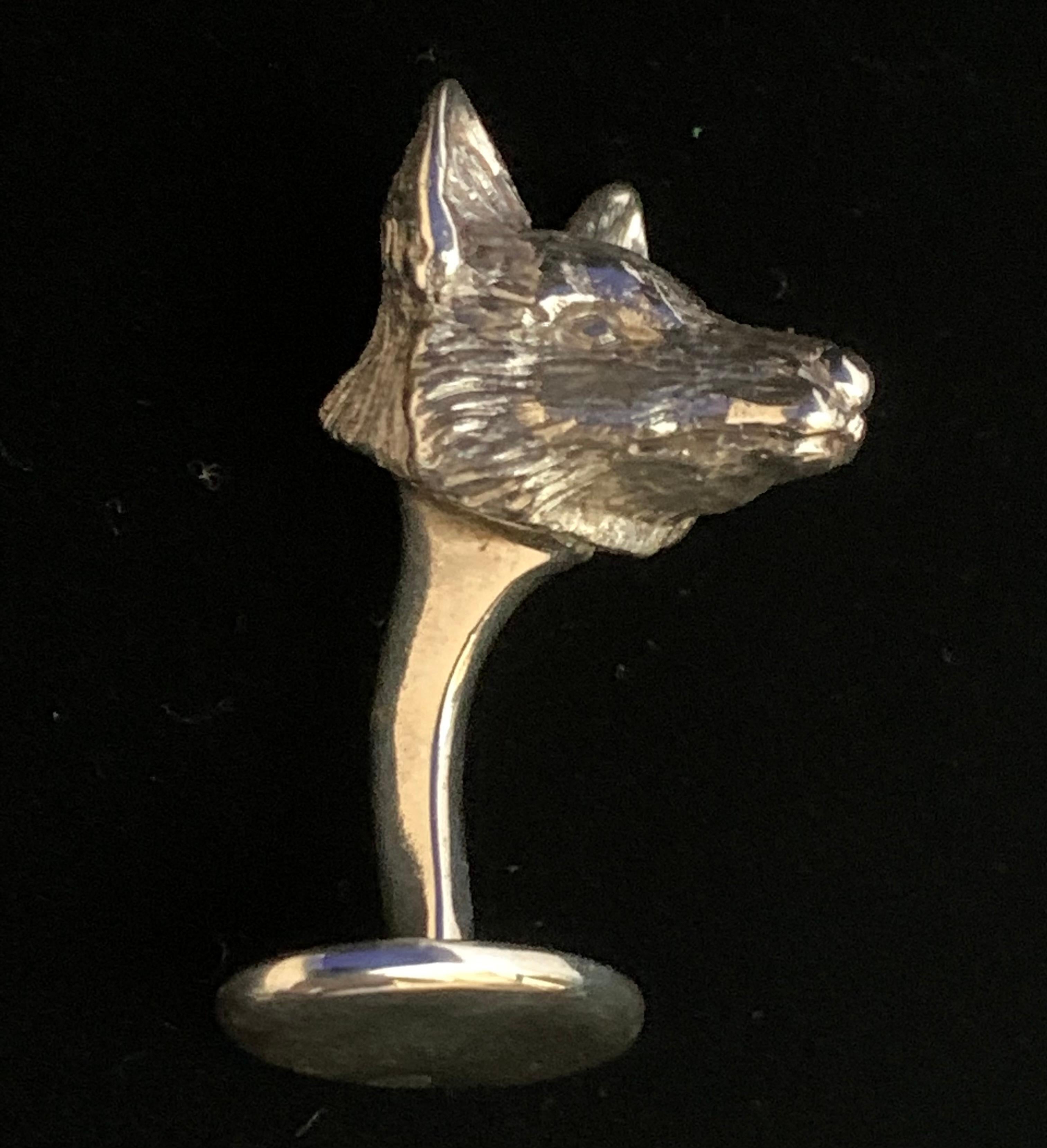 Paul Eaton Original Sterling Silver Miniature Fox Sculptures in
