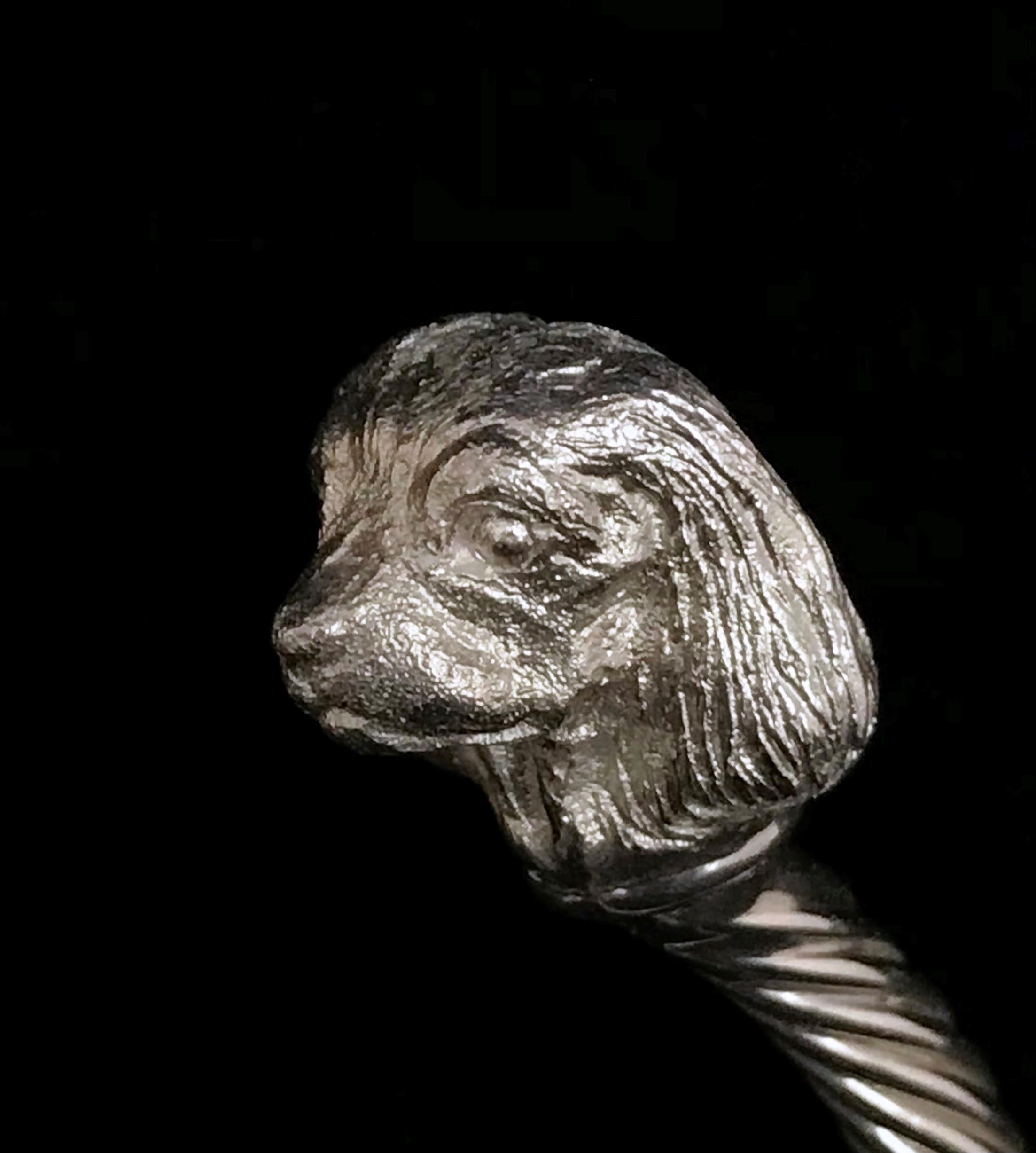 da uomo o donna Paul Eaton: teste di cavaliere scolpite su bracciale intrecciato in argento sterling in vendita