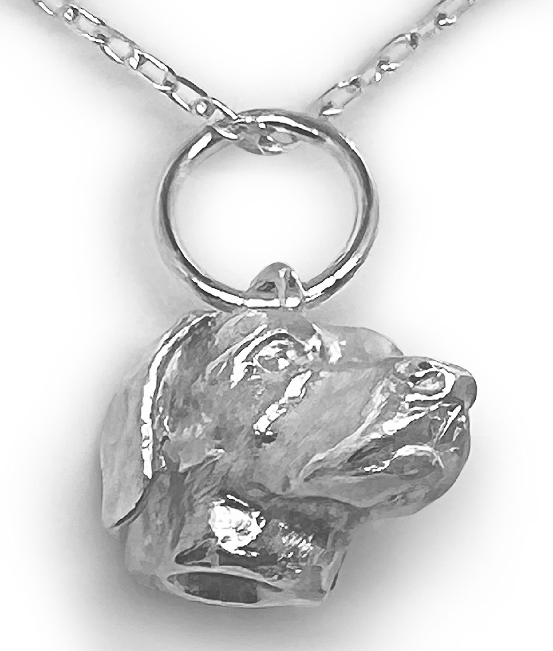 Artigiano Paul Eaton Pointer inglese scolpito - Charm o ciondolo in argento Sterling in vendita
