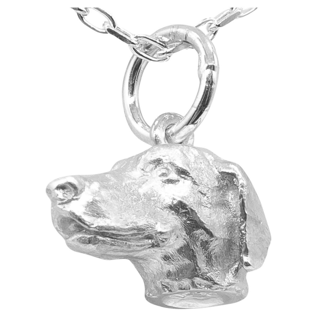 Paul Eaton Pointer inglese scolpito - Charm o ciondolo in argento Sterling