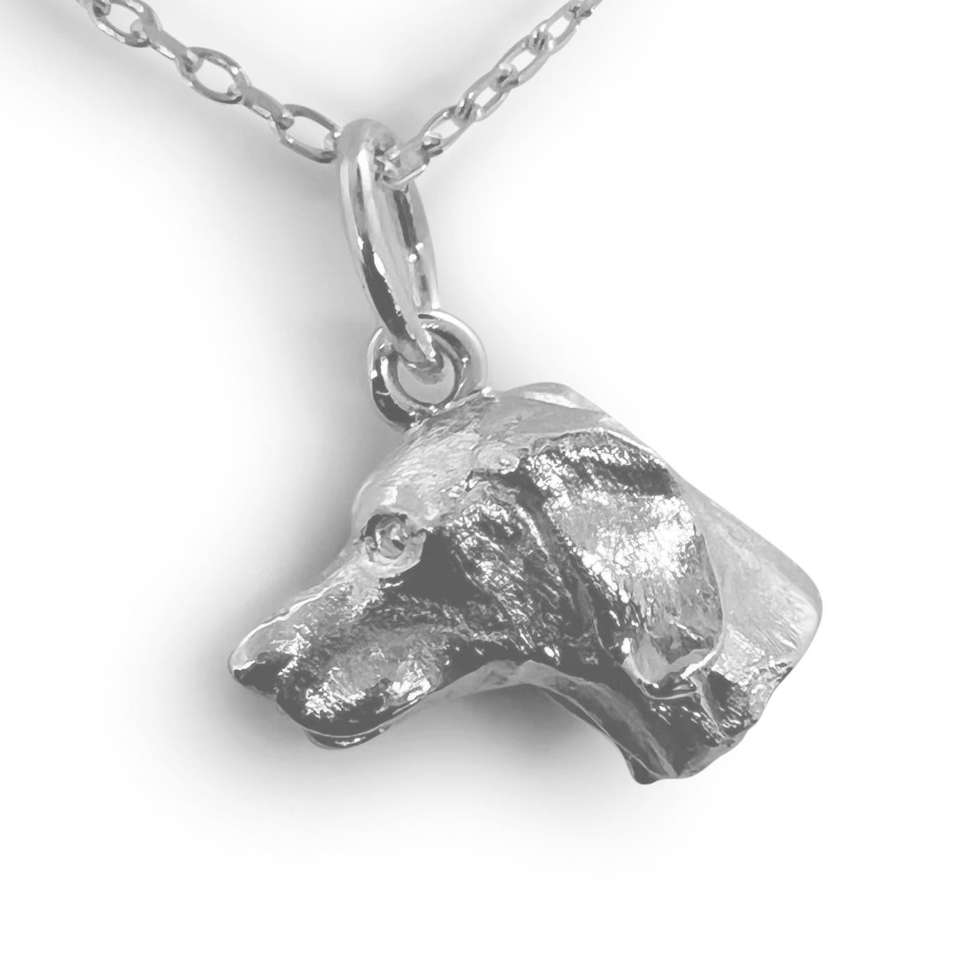 da uomo o donna Paul Eaton, ciondolo o charm in argento 925 con scultura di Pointer tedesco a pelo corto in vendita