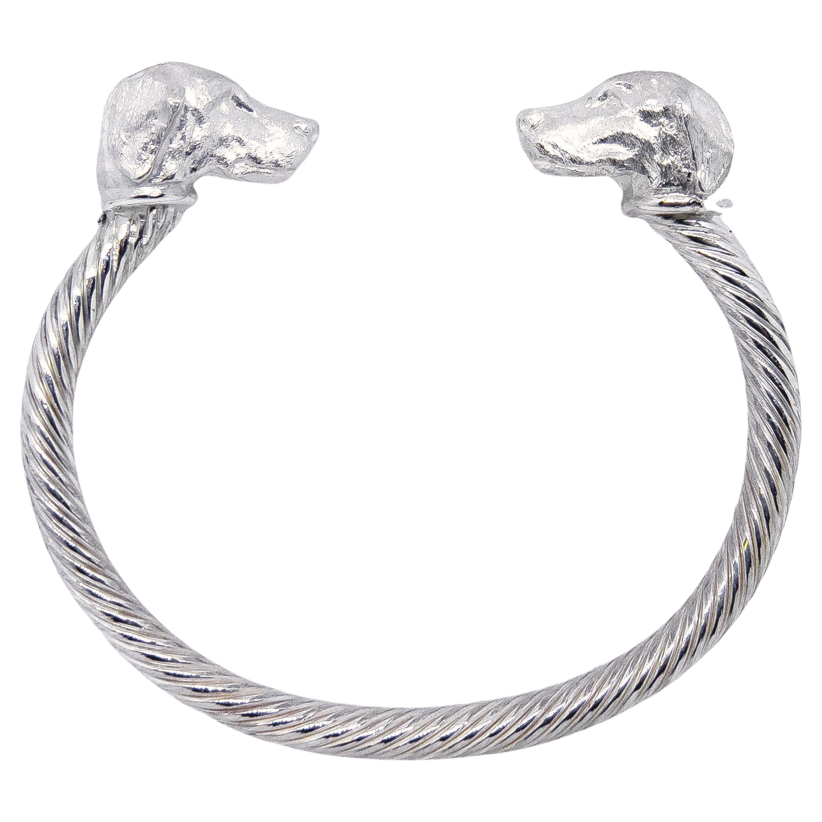 Paul Eaton Bracelet jonc torsadé en argent sterling avec têtes de