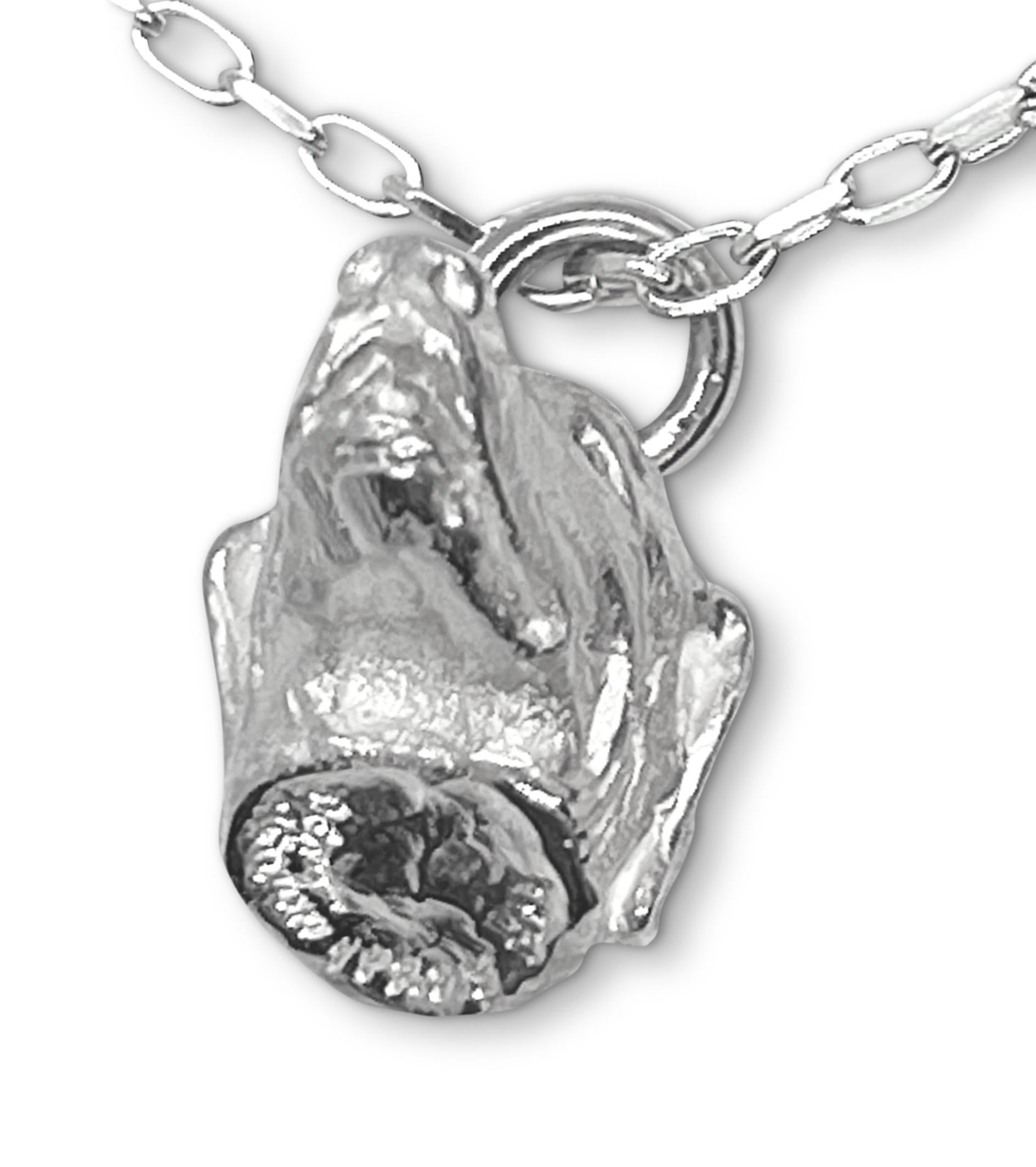 Women's Paul Eaton Sculpted Miniature Labrador Head in Sterling Silver Charm or Pendant  For Sale