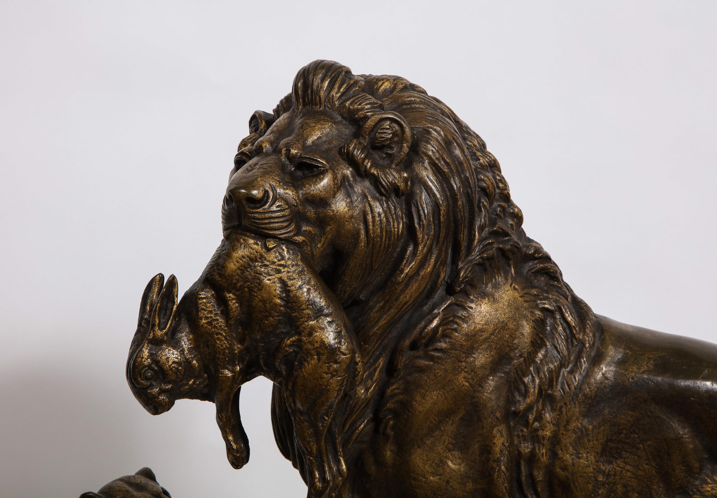 Paul-Edouard Delabriere (French, 1829-1923) Large Bronze Sculpture of A Lion 3