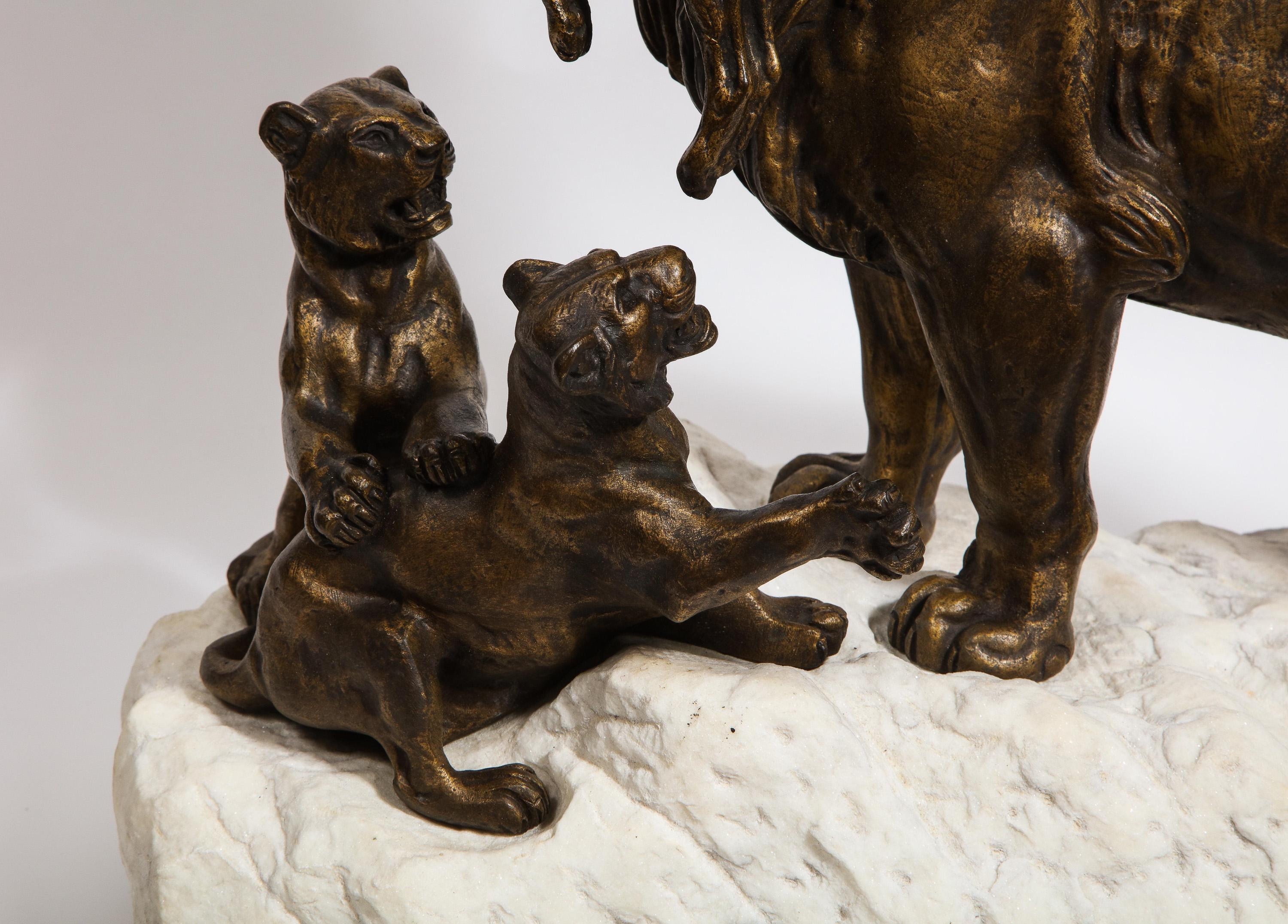 Paul-Edouard Delabriere 'French, 1829-1923' Large Bronze Sculpture of A Lion 1