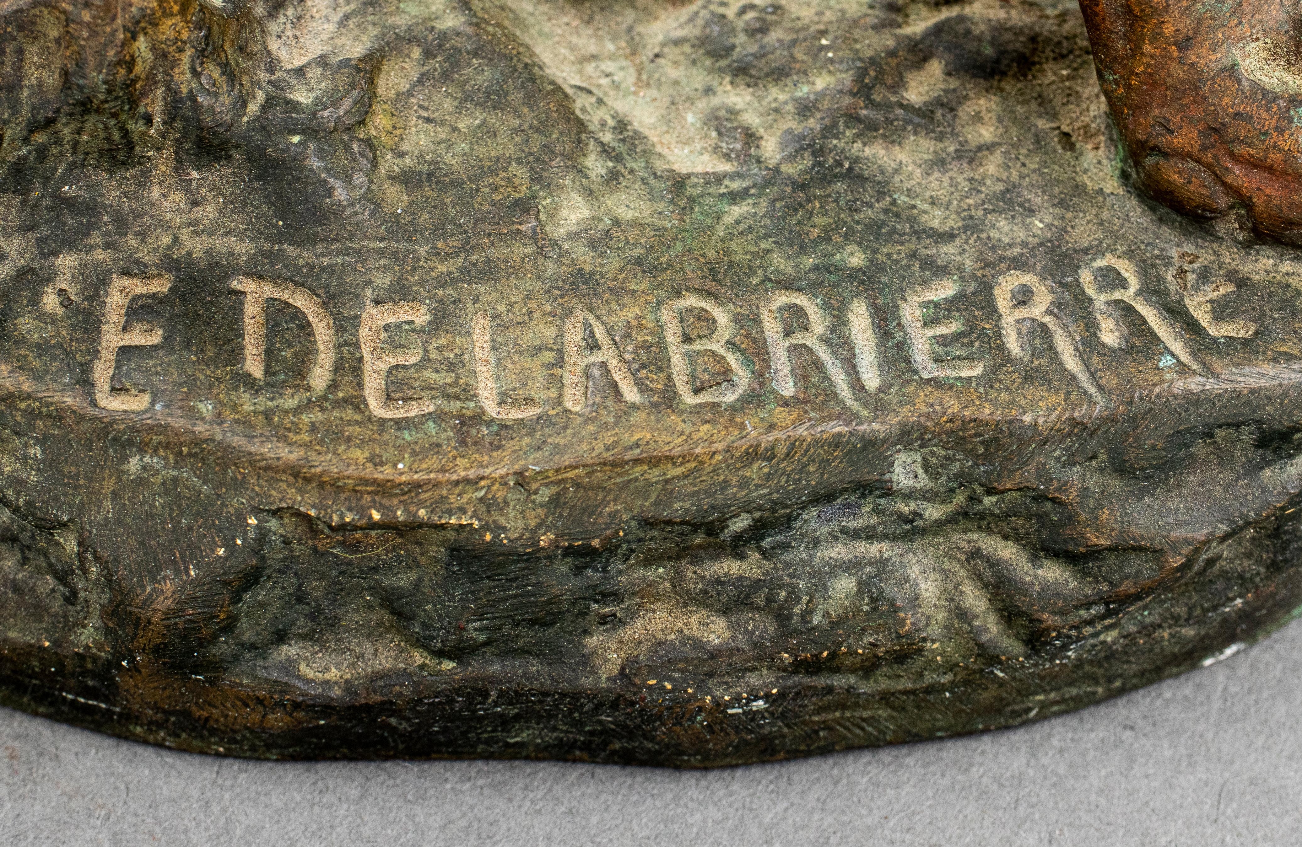 Paul-Édouard Delabrièrre Signierter Hund aus Bronze (Unbekannt) im Angebot