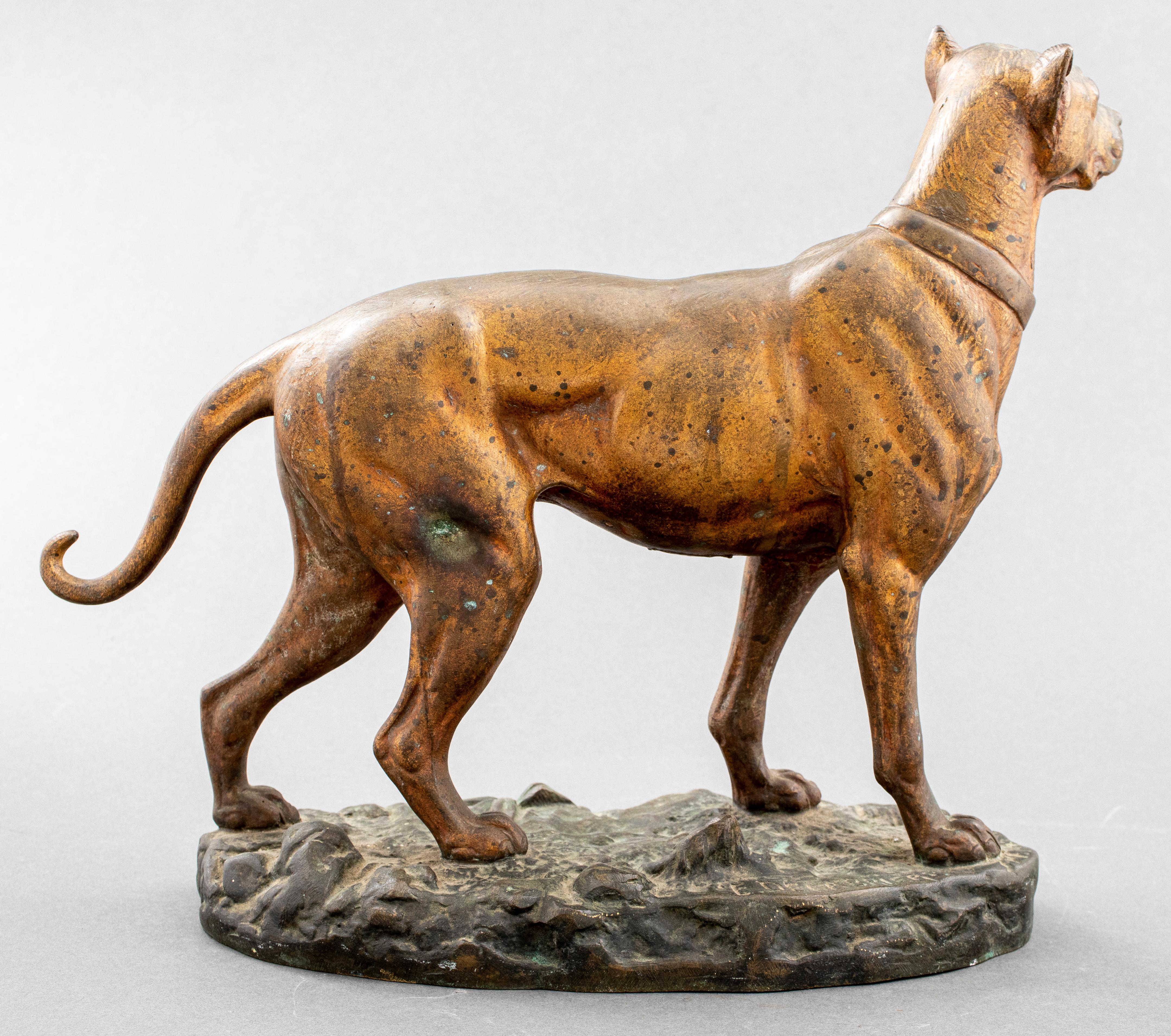 Unknown Paul-Édouard Delabrièrre Signed Bronze Dog For Sale