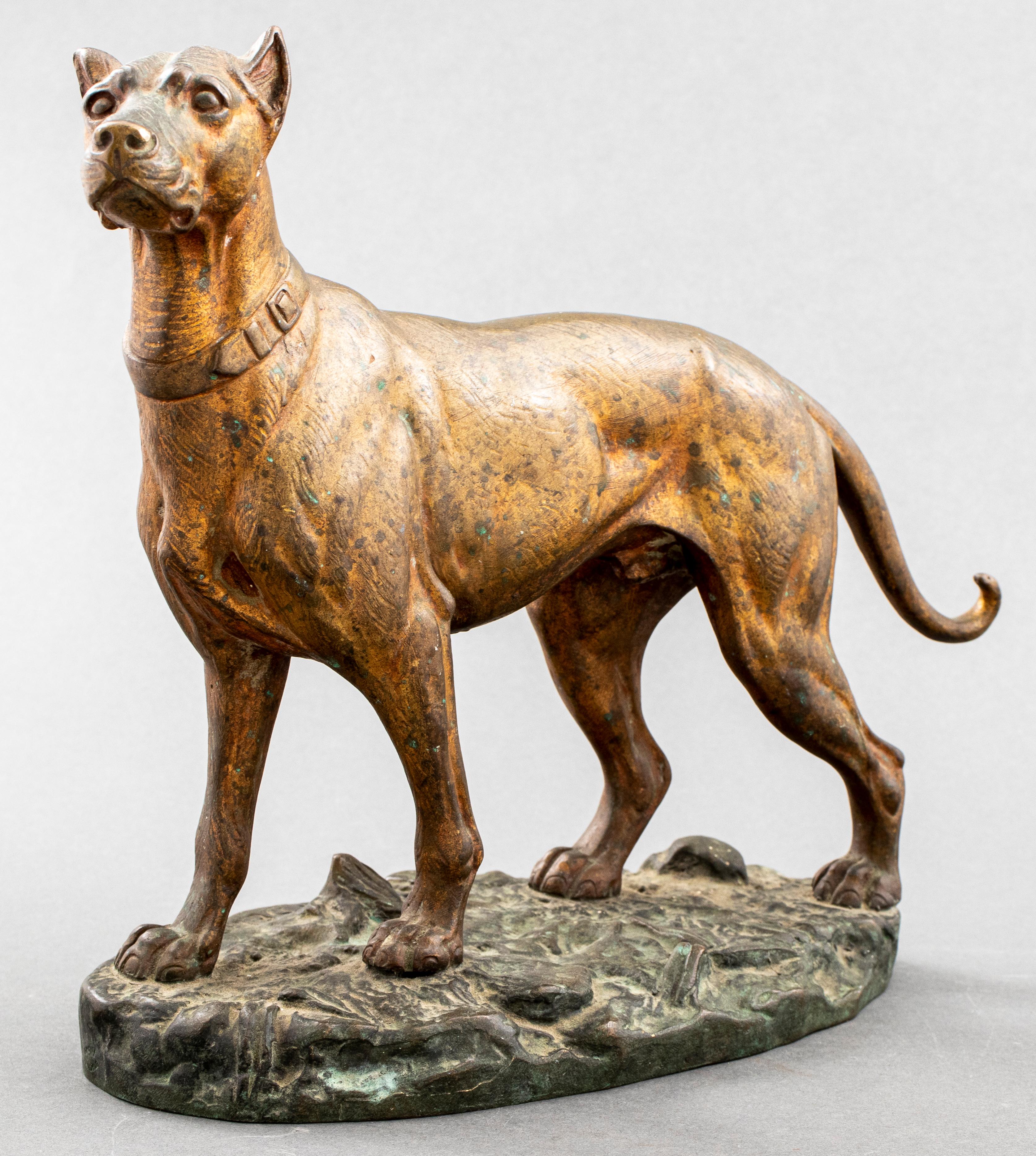 Paul-Édouard Delabrièrre Signed Bronze Dog For Sale 1