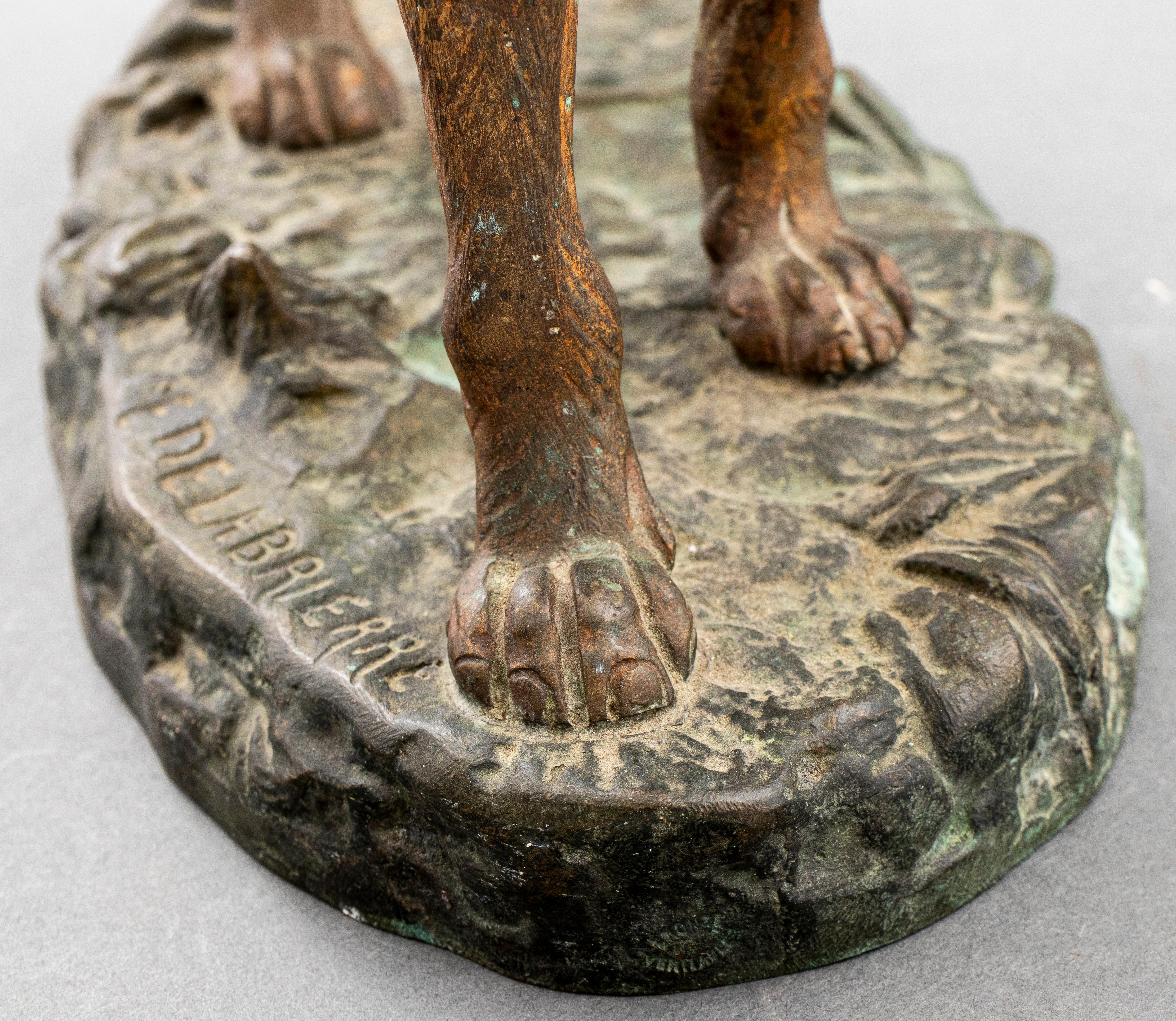 Paul-Édouard Delabrièrre Signed Bronze Dog For Sale 3