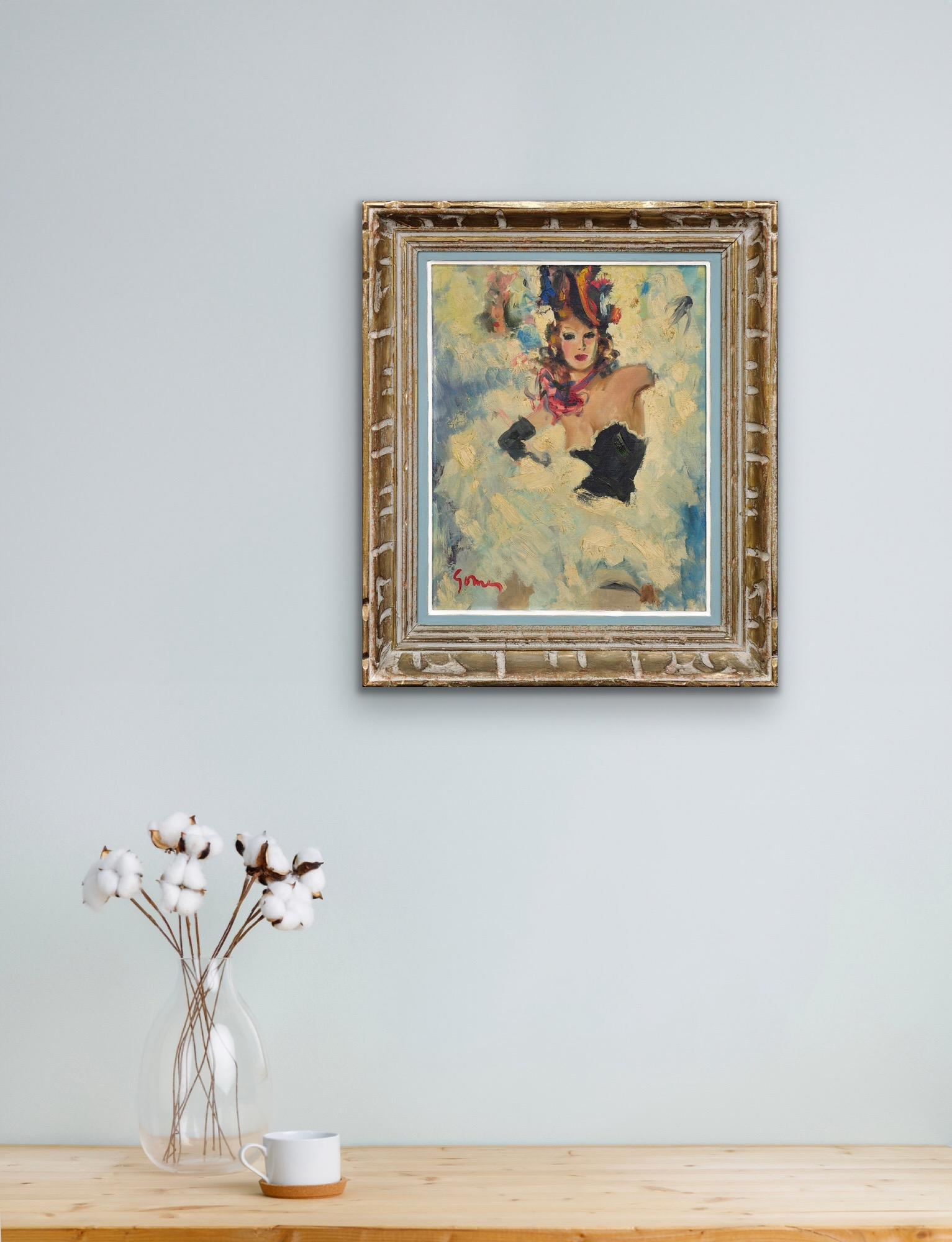 Danseuse De Cabaret A Framed 1920s French Oil Painting Dancing And Excitement For Sale 10
