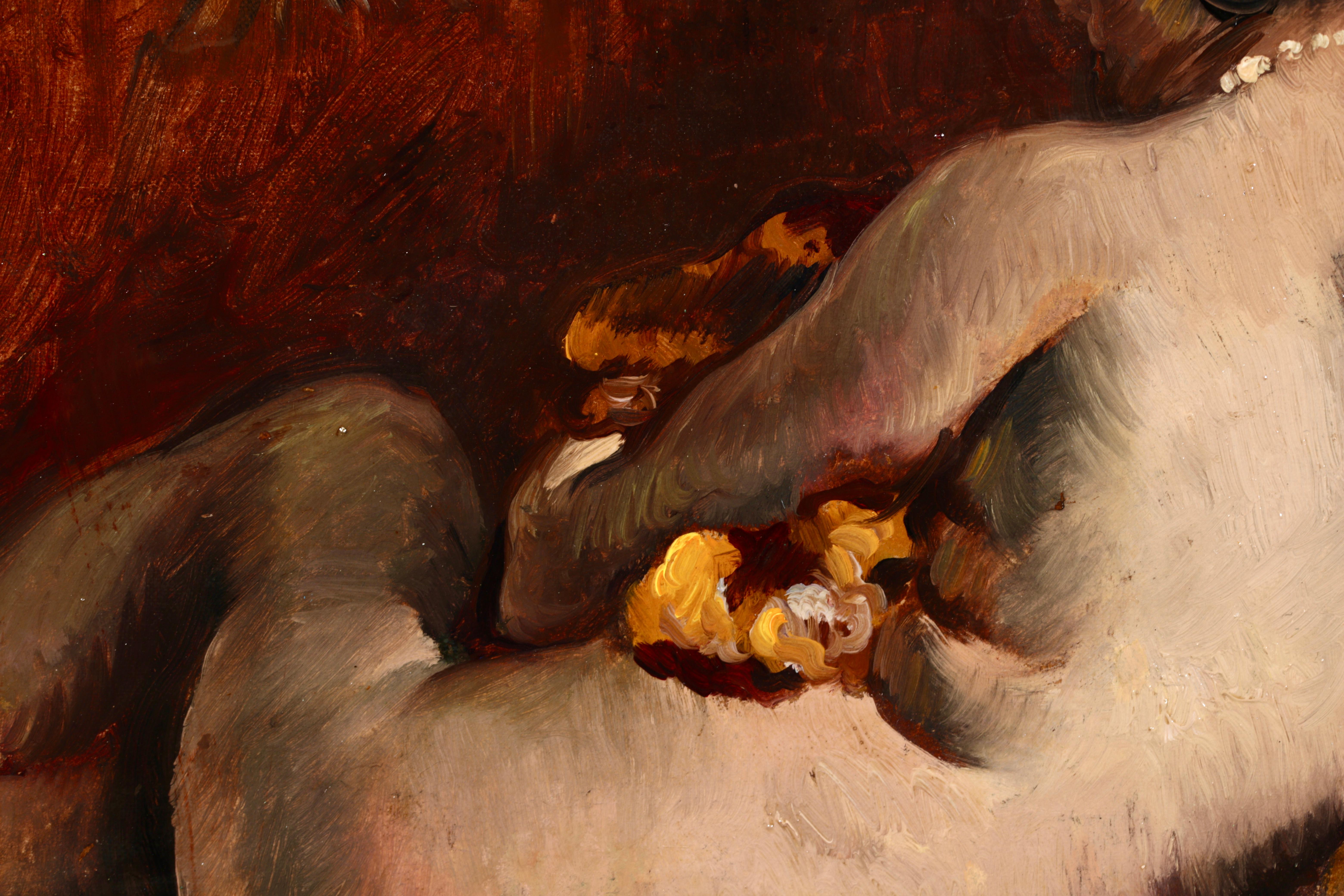 Nu Allonge - Post Impressionist Nude Oil Painting by Paul Elie Gernez For Sale 5