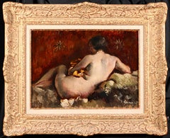 Retro Nu Allonge - Post Impressionist Nude Oil Painting by Paul Elie Gernez