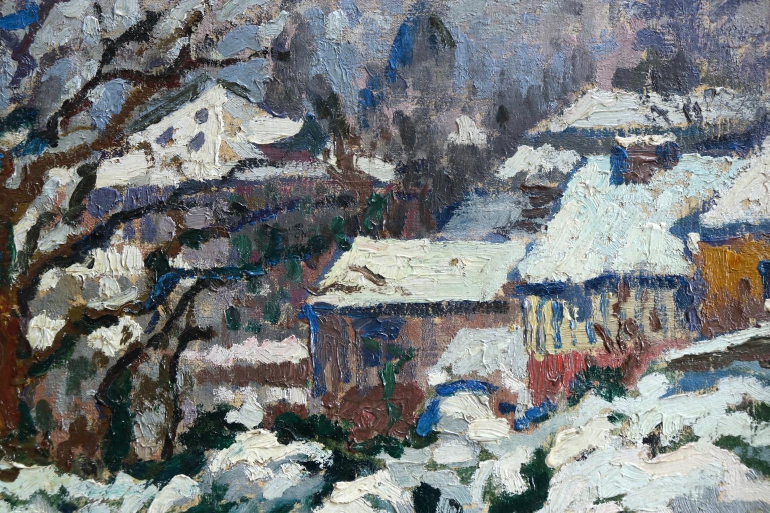 Effet de Neige - Post Impressionist Winter Landscape Oil Painting by Paul Gernez 9