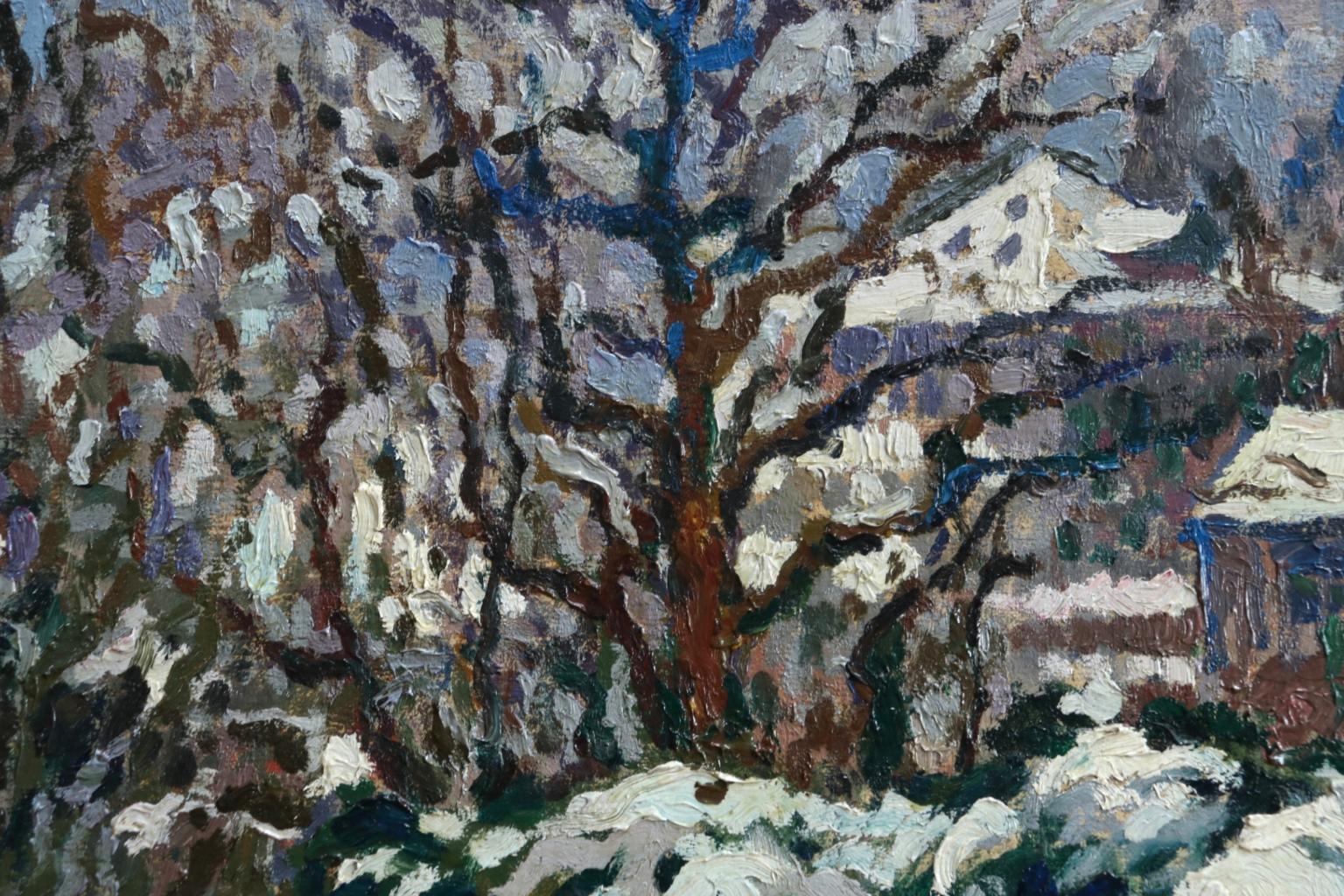 Effet de Neige - Post Impressionist Winter Landscape Oil Painting by Paul Gernez 10