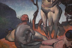 Le Jardin D'Eden - Post Impressionist Oil, Nudes in Landscape by Paul E Gernez