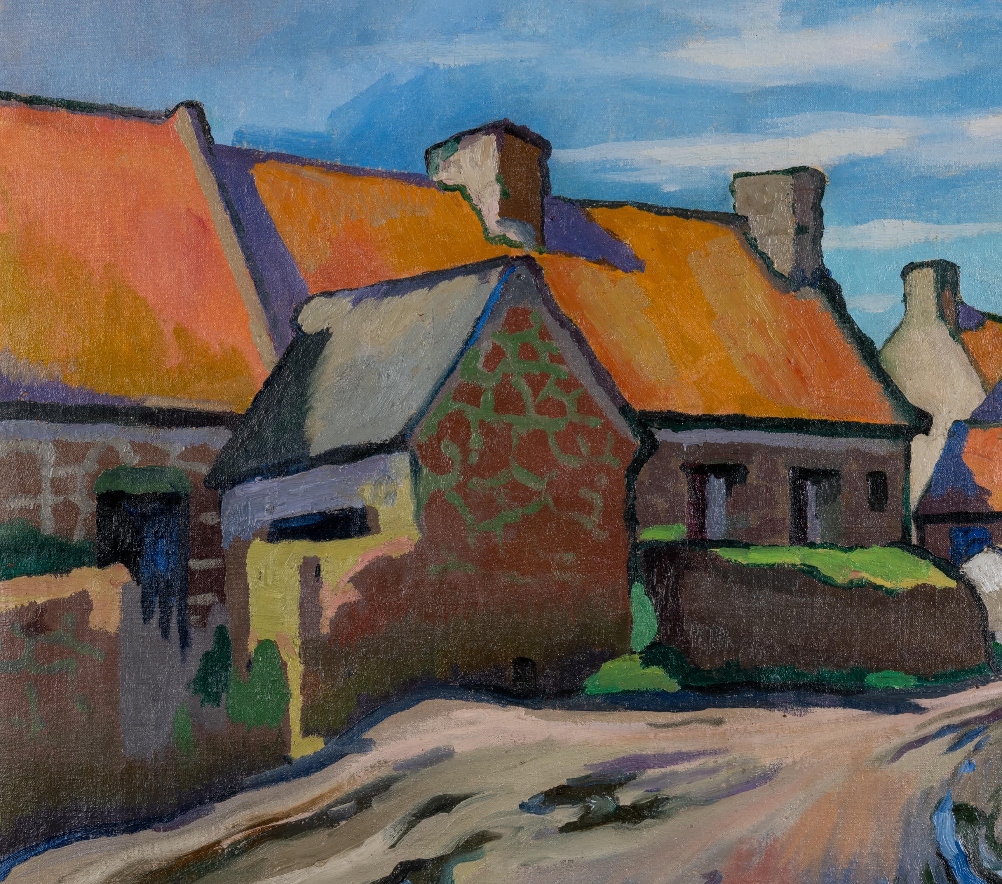Rue de Village et Maison - Painting Moderno di Paul-Élie Gernez