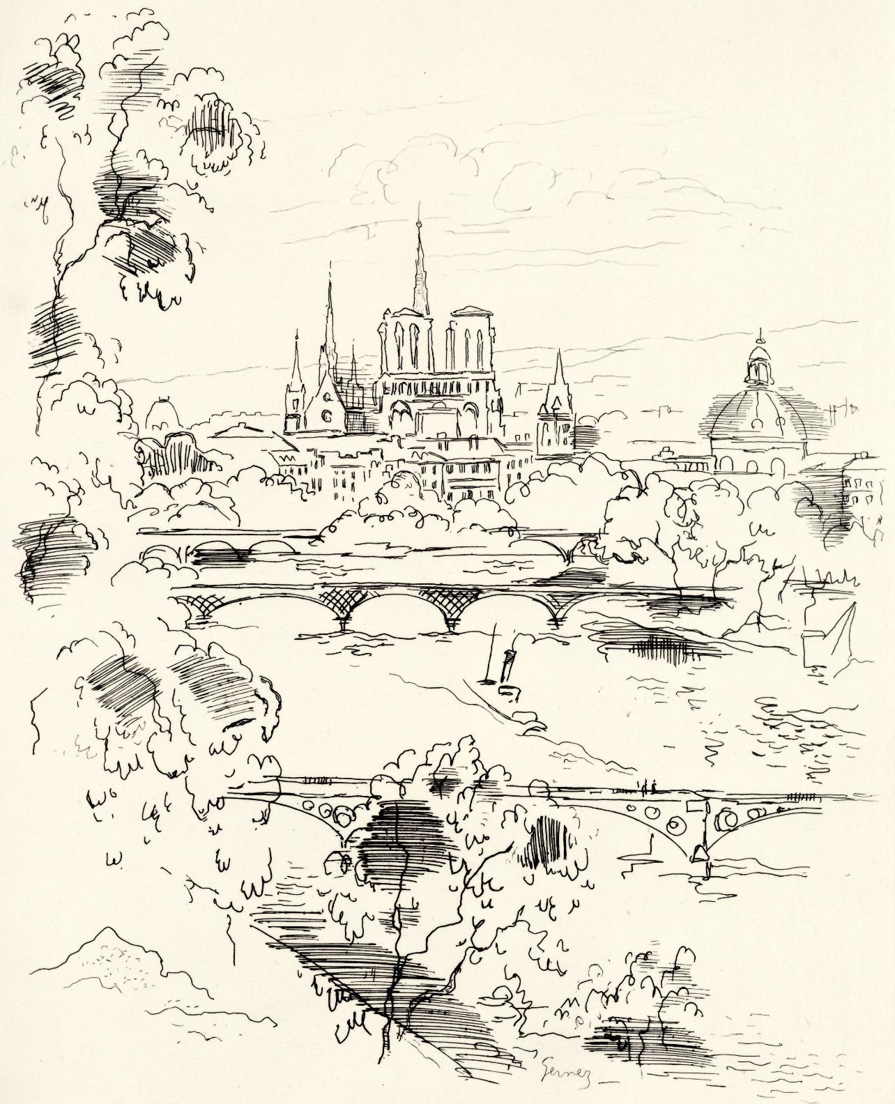Etching on vélin Canson et Montgolfier paper. Unsigned and unnumbered, as issued. Good condition. Published by L'Imprimerie Daragnès, Paris; printed by Jean Gabriel Daragnès, Paris, July 14, 1937. Notes: From the folio, A La gloire à Paris, 1937.