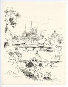 Vintage "Seine, berceau de Paris" original etching