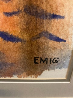 "Sailing by the bridge" Marine Landscape Watercolor by Paul Emig