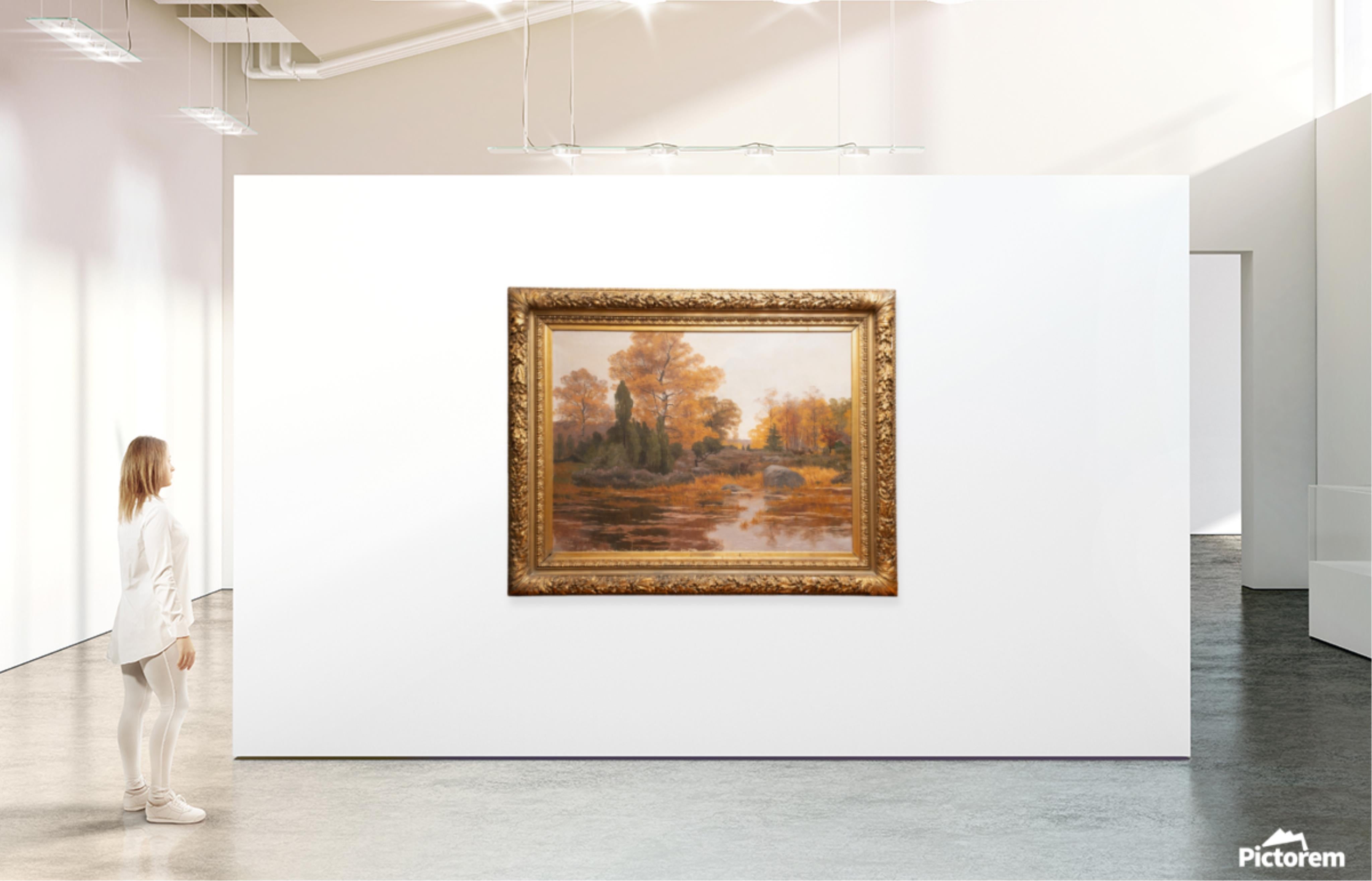Paul Emile Berthon, dipinto monumentale a olio su tela con cervi vicino a un ruscello nella foresta di Fontainebleau. Firmato e datato 1897, è custodito in una grande cornice dorata che da sola è stata valutata oltre 30.000 dollari.

Misure: Arte: