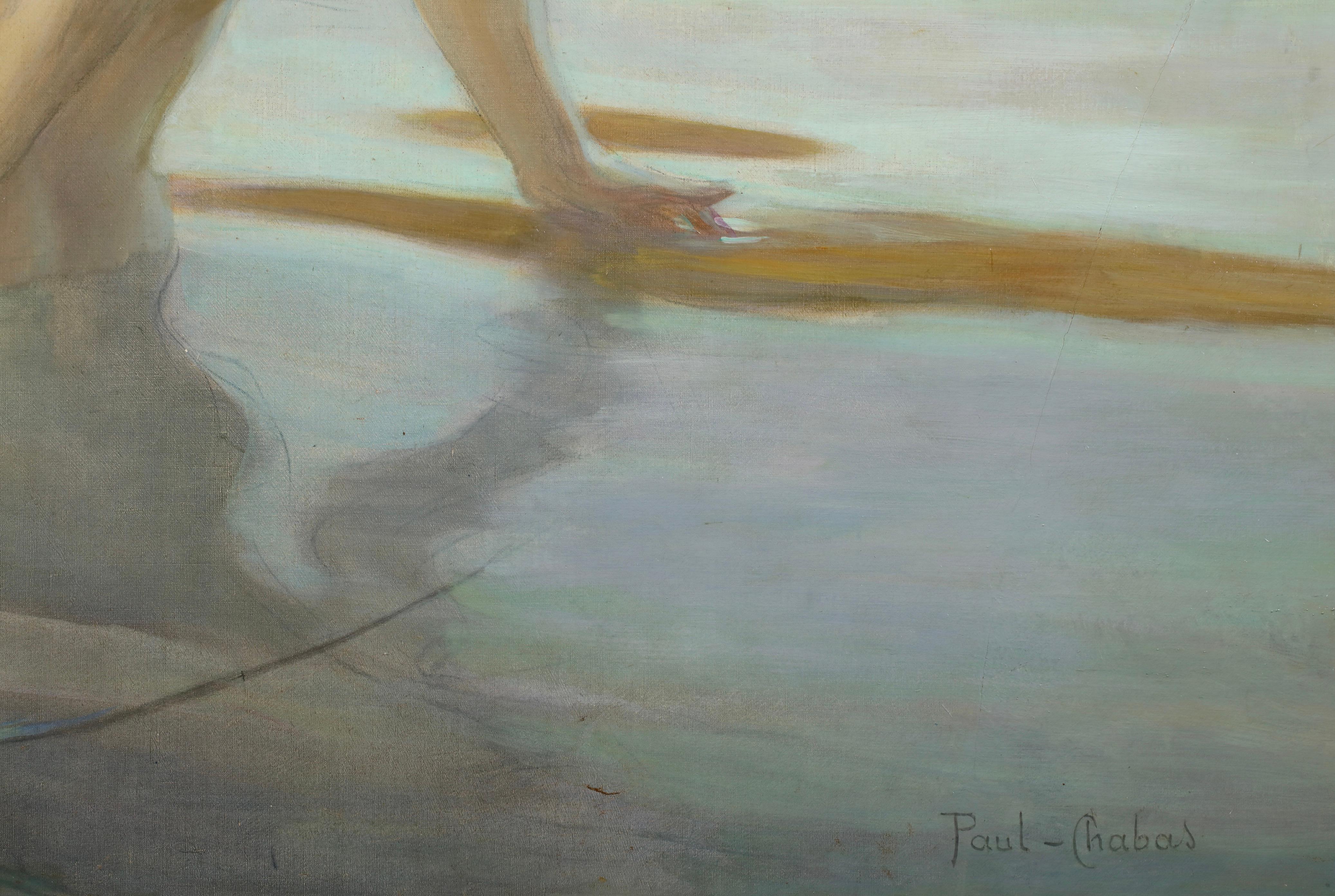 La Baigneuse - Academic Nude Figure in Landscape Oil by Paul Emile Chabas im Angebot 7